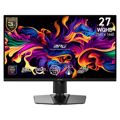 MSI MPG 271QR QD-OLED X50 2560x1440 (WQHD) 500Hz 26.5" Flat Gaming Monitor (AI Care Sensor) - Zapcart Technology Qatar