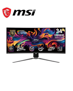 MSI MPG 341CQPX QD-OLED 34-inch Curved OLED Gaming Monitor, 3440 x 1440 (UWQHD), 0.03ms Response time, 240Hz, True Black HDR 400, HDMI, DP Port, USB Type C, Tilt, Height Adjustable - Zapcart Technology Qatar
