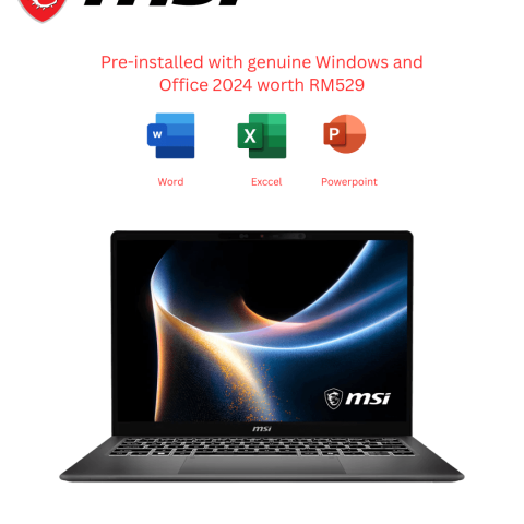 MSI Prestige 14 AI+ D3MG-064 14" FHD+ OLED Business and Productivity Laptop Copilot+ PC Platinum Gray (CU7-355, 32GB D5, 1TB PCIe, Intel Arc, H&S, W11) - Zapcart Technology Qatar