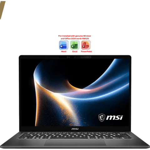MSI PRESTIGE 14 AI+ D3MG-225 14” FHD+ OLED Platinum Gray (CU7-355, 32GB D5, 1TB PCIe, Intel Arc, H&S, W11) - Zapcart Technology Qatar