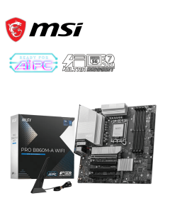 MSI PRO B860M-A WiFi Motherboard, mATX - Supports Intel Core Ultra Processors (Series 2), LGA 1851-12 DRPS, DDR5 Memory Boost (8600+ MT/s OC), PCIe 5.0 x16 & 4.0 x16, M.2 Gen5, Wi-Fi 7, 5G LAN - Zapcart Technology Qatar