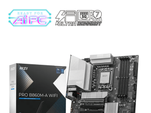 MSI PRO B860M-A WiFi Motherboard, mATX - Supports Intel Core Ultra Processors (Series 2), LGA 1851-12 DRPS, DDR5 Memory Boost (8600+ MT/s OC), PCIe 5.0 x16 & 4.0 x16, M.2 Gen5, Wi-Fi 7, 5G LAN - Zapcart Technology Qatar