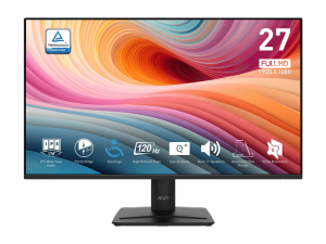 MSI PRO MP275 E2 27-inch IPS 1920 x 1080 (FHD) Gaming Office Monitor, 120Hz, Free-Synch, HDMI, DisplayPort, VGA Port, VESA Mountable, Tilt, Speaker, 4-Side Slim Bezel 1ms, Black - Zapcart Technology Qatar