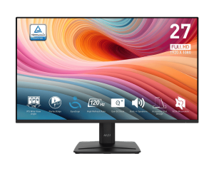 MSI PRO MP275 E2 27-inch IPS 1920 x 1080 (FHD) Gaming Office Monitor, 120Hz, Free-Synch, HDMI, DisplayPort, VGA Port, VESA Mountable, Tilt, Speaker, 4-Side Slim Bezel 1ms, Black - Zapcart Technology Qatar