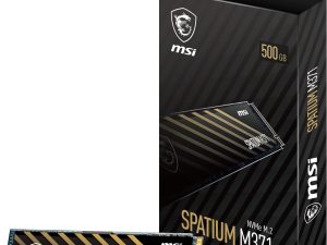 MSI SPATIUM M371 NVMe M.2 500GB - PCIe 3x4 NVMe M.2 Internal Solid State Drive, 2200MB/s Read & 1150MB/s Write, 3D NAND, Built-in Data Security, Center - 5 Year Warranty (110 TBW) - Zapcart Technology Qatar