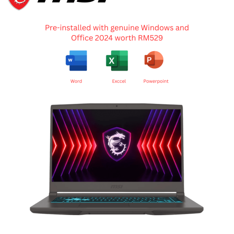 MSI THIN 15 B13UC-3439 15.6" FHD Gaming Laptop Cosmos Gray (i7-13620H, 16GB D4, 512GB SSD, NV RTX3050 4GB, H&S, W11) - Zapcart Technology Qatar