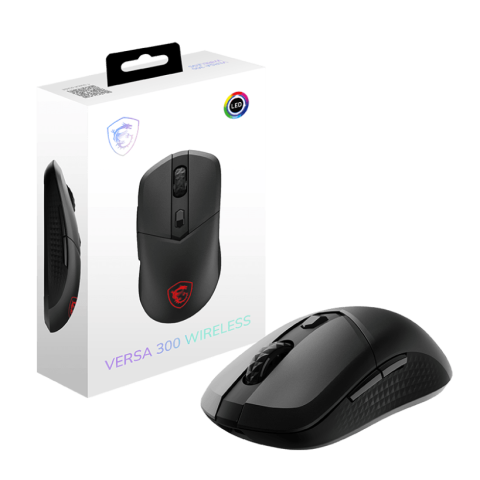 MSI VERSA 300 WIRELESS GAMING MOUSE (2.4 GHz Wireless, Bluetooth 5.3, USB 2.0, PixArt PAW3104DB Optical Sensor, Battery life up to 50 Hours) - Zapcart Technology Qatar