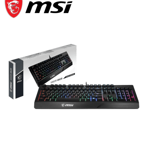 MSI Vigor GK20 US Backlit RGB Wired Dedicated Hotkeys Anti-Ghosting Water Resistant Gaming Keyboard Black - Zapcart Technology Qatar