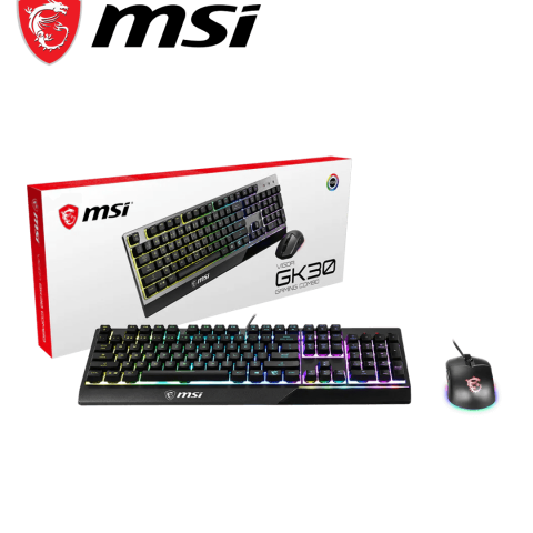 MSI Vigor GK30 Combo, 6-Zone RGB GK30 Gaming Keyboard & GM11 Gaming Mouse, Water Repellent & Splash-Proof, 5000 DPI - Zapcart Technology Qatar