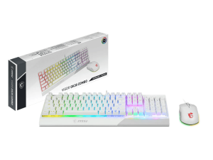 MSI Vigor GK30 Combo White, 6-Zone RGB GK30 Gaming Keyboard & GM11 Gaming Mouse, Water Repellent & Splash-Proof, 5000 DPI - Zapcart Technology Qatar