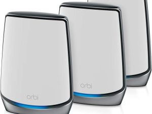 NETGEAR Orbi Whole Home Tri-band Mesh Wi-Fi 6 System (RBK853) – Router with 2 Satellite Extenders, Coverage Up to 7,500 Square Feet, 100 Devices, AX6000 (Up to 6Gbps) - Zapcart Technology Qatar