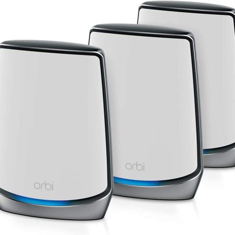 NETGEAR Orbi Whole Home Tri-band Mesh Wi-Fi 6 System (RBK853) – Router with 2 Satellite Extenders, Coverage Up to 7,500 Square Feet, 100 Devices, AX6000 (Up to 6Gbps) - Zapcart Technology Qatar