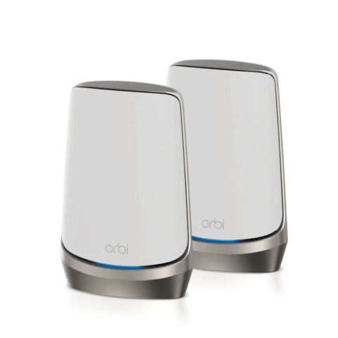 NETGEAR RBKE962 Orbi Quad-Band AXE11000 Wifi 6E Ultra Performance Mesh System - Wifi 6E Router & 1 Satellite with 10 Gig | 2x 2.5 Gig | 6x 1 Gig | Coverage up to 6000 sqft | White Edition - Zapcart Technology Qatar