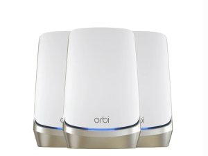 NETGEAR RBKE963 Orbi Quad-Band AXE11000 Wifi 6E Ultra Performance Mesh System - Wifi 6E Router & 2 Satellites with 10 Gig | 3x 2.5 Gig | 9x 1 Gig | Coverage up to 9000 sqft | White Edition - Zapcart Technology Qatar
