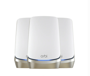 NETGEAR RBKE963 Orbi Quad-Band AXE11000 Wifi 6E Ultra Performance Mesh System - Wifi 6E Router & 2 Satellites with 10 Gig | 3x 2.5 Gig | 9x 1 Gig | Coverage up to 9000 sqft | White Edition - Zapcart Technology Qatar