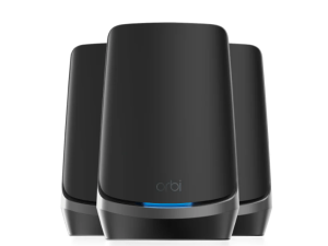 NETGEAR RBKE963B Orbi Quad-Band AXE11000 Wifi 6E Ultra Performance Mesh System - Wifi 6E Router & 2 Satellites with 10 Gig | 3x 2.5 Gig | 9x 1 Gig | Coverage up to 9000 sqft| Black Edition - Zapcart Technology Qatar
