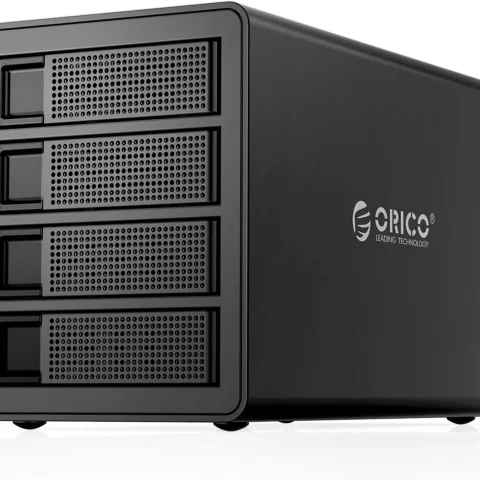 ORICO 4-Bay External Hard Drive Enclosure with RAID (Support 64TB, 2.5/3.5 inch HDD SSD Enclosure Built-in 150W Power/Dual Chip for Enterprise Data Storage Backup) - Zapcart Technology Qatar
