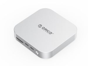 ORICO Minilink 7 in 1 Dock with M.2 SSD Enclosure for Mac Mini M4 (Dual NVMe M.2 SSD Slots, 10Gbps USB-A Ports, 4.0 SD/TF Card Readers) - Zapcart Technology Qatar