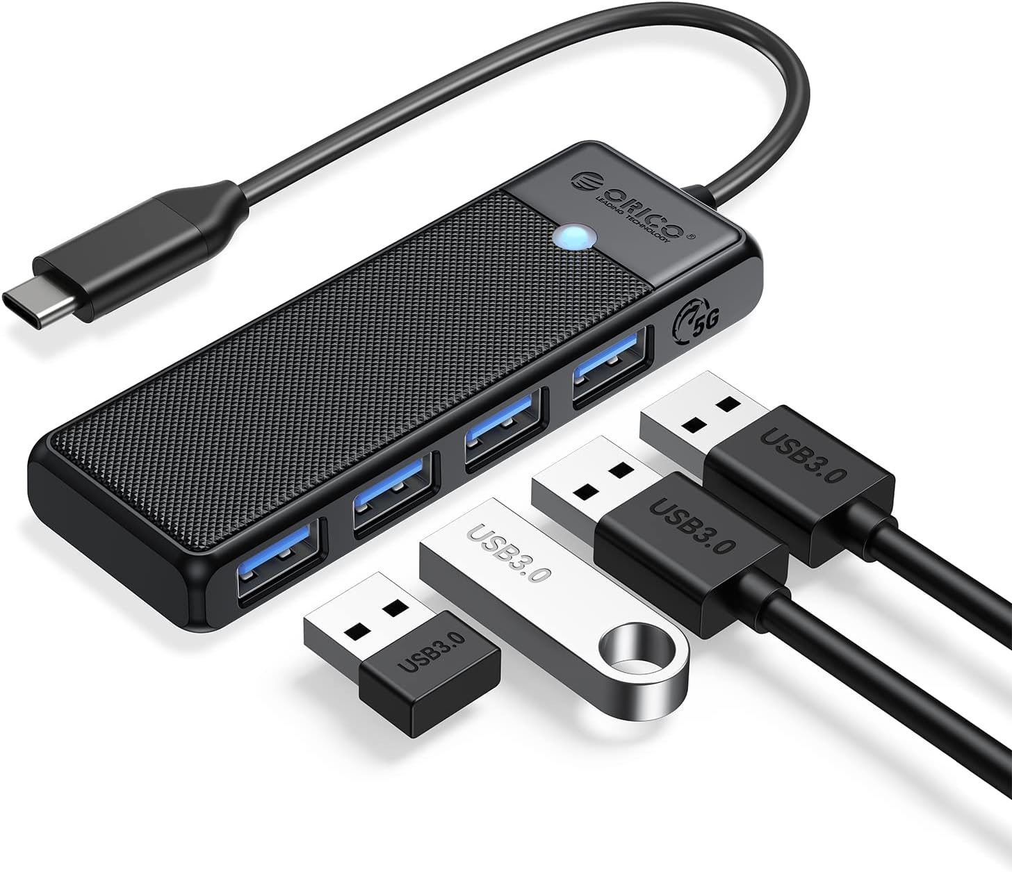 ORICO USB C Hub 4 Ports, USB C to USB Multiport Adapter with 4 USB 3.0 Ports - Zapcart Technology Qatar