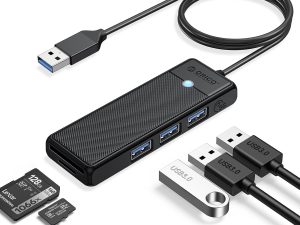 ORICO USB-C Hub with 3x USB-A, SD and Micro SD slot - Black - Zapcart Technology Qatar
