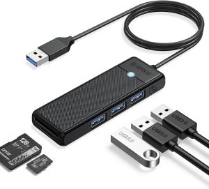 ORICO USB-C Hub with 3x USB-A, SD and Micro SD slot - Black - Zapcart Technology Qatar