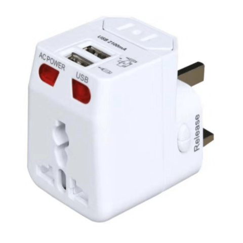 PC DOCTOR-5V/1A 2 USB PORT UNIVERSAL CHARGER WITH FUSE - Zapcart Technology Qatar