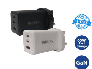 PHILIPS FAST WALL CHARGER UK 65W 2C1A - Zapcart Technology Qatar
