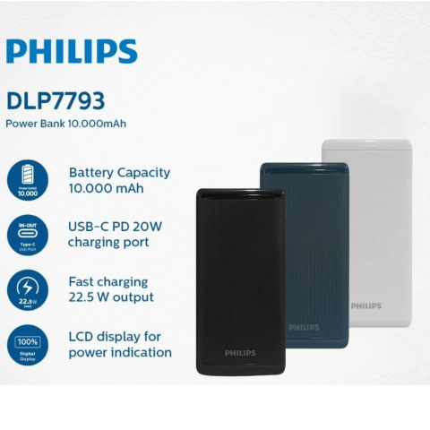 PHILIPS Powerbank 10000mAh PD22.5W Fast charger - Zapcart Technology Qatar