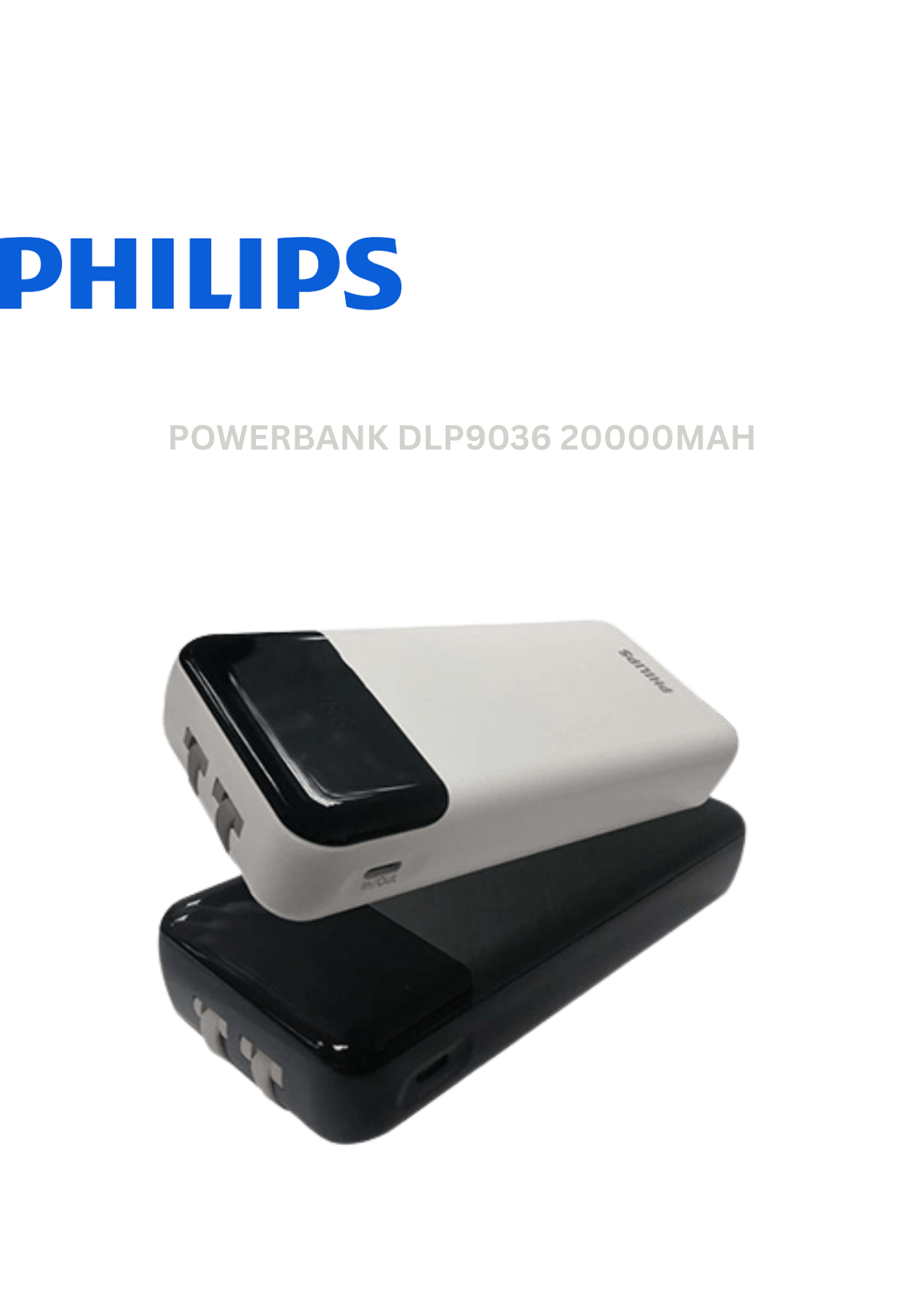 PHILIPS Powerbank 20000mAh Fast Charge with Two Built-in Lightning and Type C - Zapcart Technology Qatar