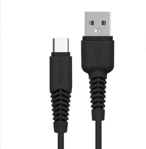 PHILIPS USB-A TO USB-C CHARGE & SYNC 1.2M (BLACK) - Zapcart Technology Qatar