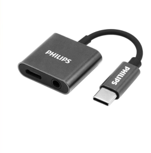 PHILIPS USB-C TO USB-C + 3.5 AUDIO ADAPTOR 0.1M (GREY) + Charger Adapter - Zapcart Technology Qatar