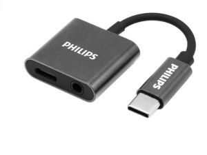 PHILIPS USB-C TO USB-C + 3.5 AUDIO ADAPTOR 0.1M (GREY) + Charger Adapter - Zapcart Technology Qatar