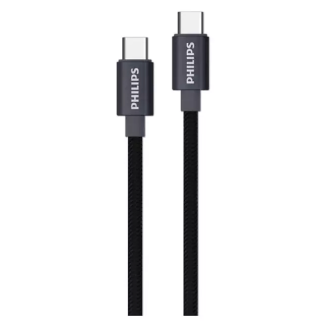PHILIPS USB-C TO USB-C CABLE CHARGING 60W 1M (BLACK) - Zapcart Technology Qatar