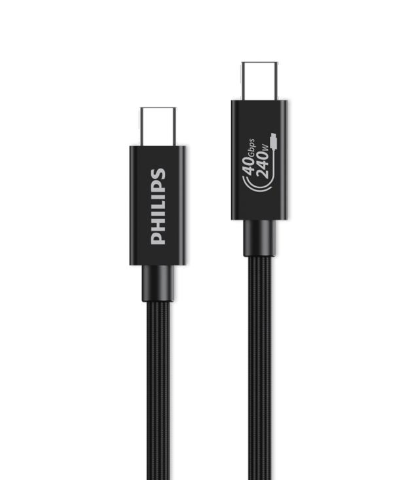 Philips USB Type-C To Type-C Charge And Sync Cable USB4.0 40Gbps 240W Braided (1M) - Zapcart Technology Qatar