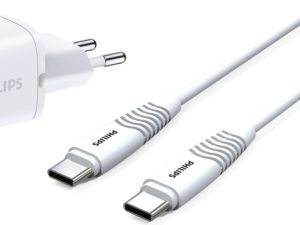 PHILIPS Wall Charger 25W 1C1A with USB-C to USB-C Cable - Zapcart Technology Qatar