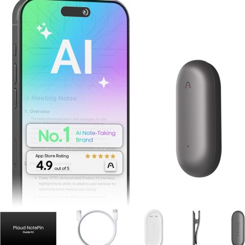 Plaud NotePin Voice Recorder, AI Voice Recorder, App Control, AI Notetaker, AI Transcribe & Summarize, Support 112 Languages, 64GB Memory, Audio Recorder for Lectures, Meetings - Zapcart Technology Qatar
