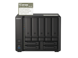 Qnap QNAP TS-h973AX-8G 9-Bay AMD Ryzen™ Quad-core Desktop NAS Enhance business productivity using the quad-core 9-bay QuTS hero NAS that supports U.2 NVMe SSD and 10GbE/2.5GbE connectivity - Zapcart Technology Qatar
