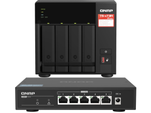 Qnap TS-473A-8G 4 Bay AMD Ryzen quad-core 2.2 GHz 2.5GbE NAS Bundle QSW-1105-5T 5 Port 2.5GbE unmanaged switch - Zapcart Technology Qatar