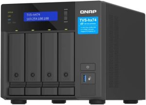 Qnap TVS-h474-PT-8G 4 Bay ZFS-based storage with PCIe Gen 4 expandability for 10/25GbE connectivity, M.2 NVMe SSD caching and multi-threads processors for virtualization applications - Zapcart Technology Qatar