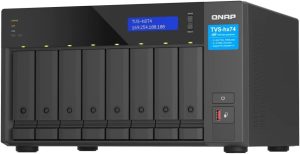 Qnap TVS-h874-i7-32G 8 Bay Highly-reliable ZFS-based storage with PCIe Gen 4 expandability for 10/25GbE connectivity, M.2 NVMe SSD caching and multi-threads processors for virtualization applications - Zapcart Technology Qatar