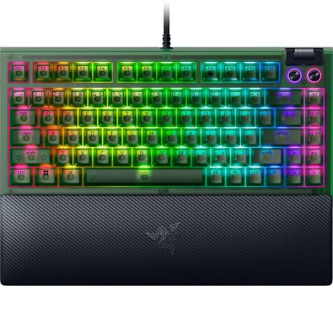 Razer BlackWidow V4 75% Mechanical Gaming Keyboard - Phantom Green (Orange Switch, Hot-swappable design, Compact 75% Layout, Optimized Typing Experience) - Zapcart Technology Qatar
