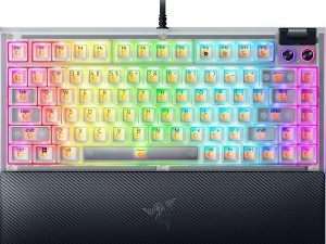Razer BlackWidow V4 75% - Phantom White (Orange Switch, Hot-swappable design, Compact 75% Layout, Optimized Typing Experience) - Zapcart Technology Qatar