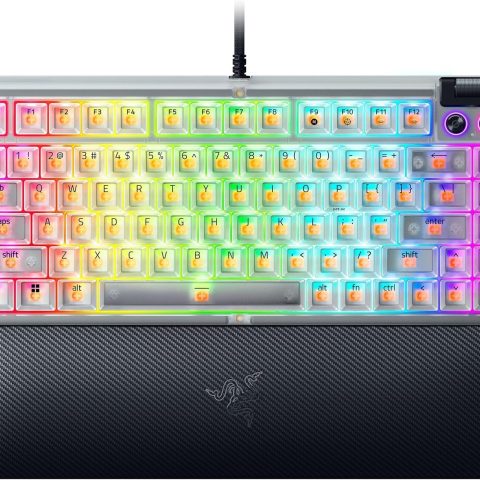 Razer BlackWidow V4 75% - Phantom White (Orange Switch, Hot-swappable design, Compact 75% Layout, Optimized Typing Experience) - Zapcart Technology Qatar