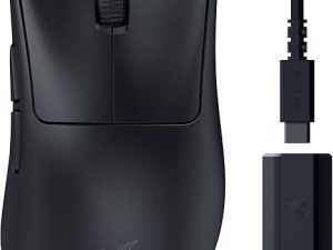 Razer DeathAdder V3 HyperSpeed Wireless Gaming Mouse: 55g Lightweight - USB C Charging - Up to 100 Hr Battery - Advanced 26K Optical Sensor - Gen-3 Optical Switches - 8 Programmable Controls - Black - Zapcart Technology Qatar