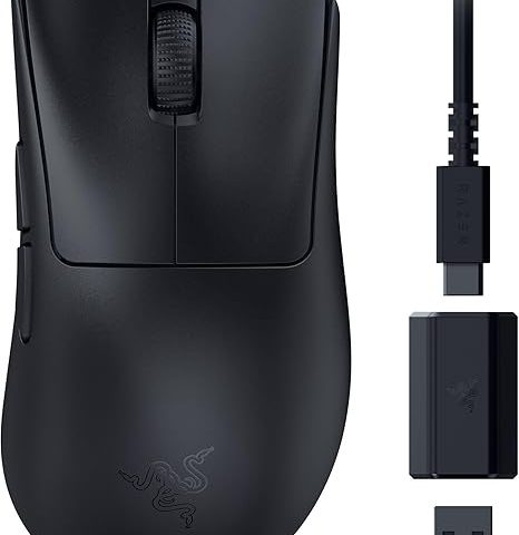 Razer DeathAdder V3 HyperSpeed Wireless Gaming Mouse: 55g Lightweight - USB C Charging - Up to 100 Hr Battery - Advanced 26K Optical Sensor - Gen-3 Optical Switches - 8 Programmable Controls - Black - Zapcart Technology Qatar