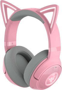 Razer Kraken Kitty V2 BT Wireless RGB Headset - Quartz Pink (Kitty Ears & Earcups, BT 5.2 w/Gaming Mode, 325g LightWeight, Up to 40 hrs Batt Life) - Zapcart Technology Qatar