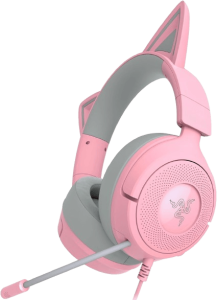 Razer Kraken Kitty V3 X Wired Gaming Headset (Kitty Ears, Hybrid Fabric & Leatherette Cushions, HyperClear Cardioid Mic, 3.5mm audio jack) - Zapcart Technology Qatar