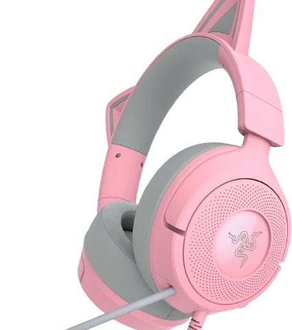 Razer Kraken Kitty V3 X Wired Gaming Headset (Kitty Ears, Hybrid Fabric & Leatherette Cushions, HyperClear Cardioid Mic, 3.5mm audio jack) - Zapcart Technology Qatar