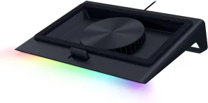 Razer Laptop Cooling Pad - Smart cooling pad for 14‘-18’ laptops - airtight pressure chamber (customizable fan curves, 3-port USB-A hub, removable multi-function buttons) Black - Zapcart Technology Qatar