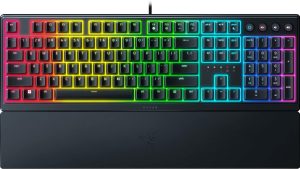 Razer Ornata V3 Gaming Keyboard (Low Profile Mecha-Membrane, UV-Coated Keycaps, Media Keys, Magnetic Soft-Touch Wrist Rest, 10 Zones RGB) - Zapcart Technology Qatar